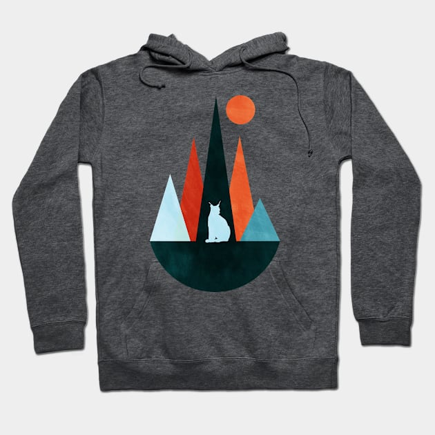 Lynx and mountains Hoodie by RackaFilm